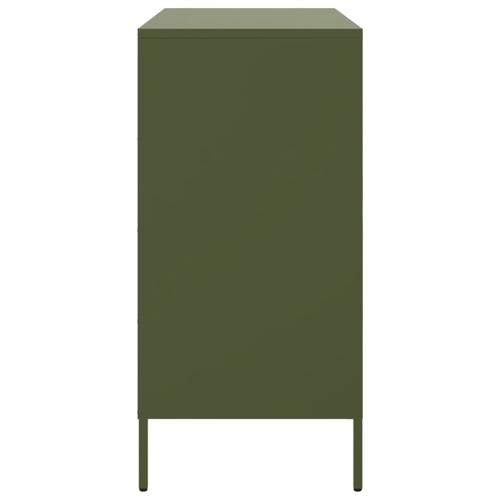 vidaXL Buffet vert olive 68x39x79 cm acier