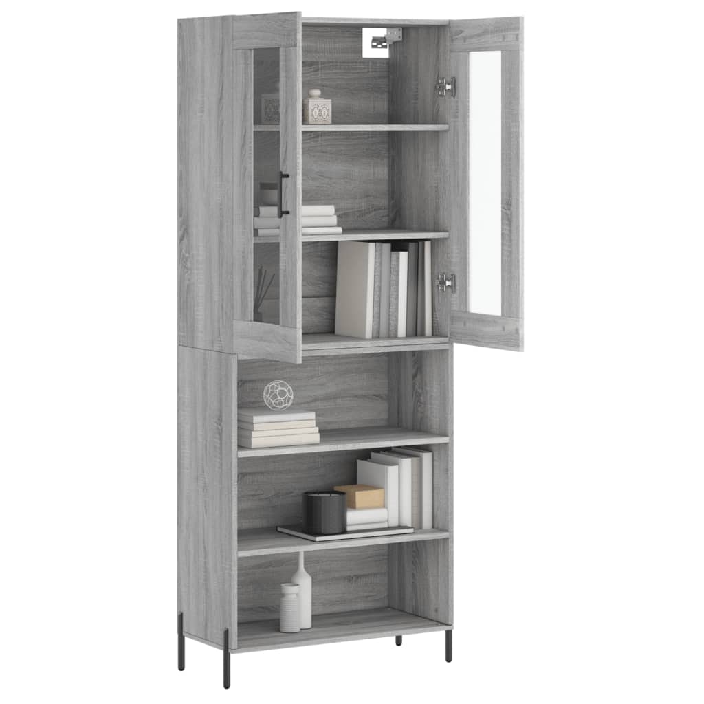 vidaXL Buffet haut Sonoma gris 69,5x34x180 cm Bois d'ingénierie