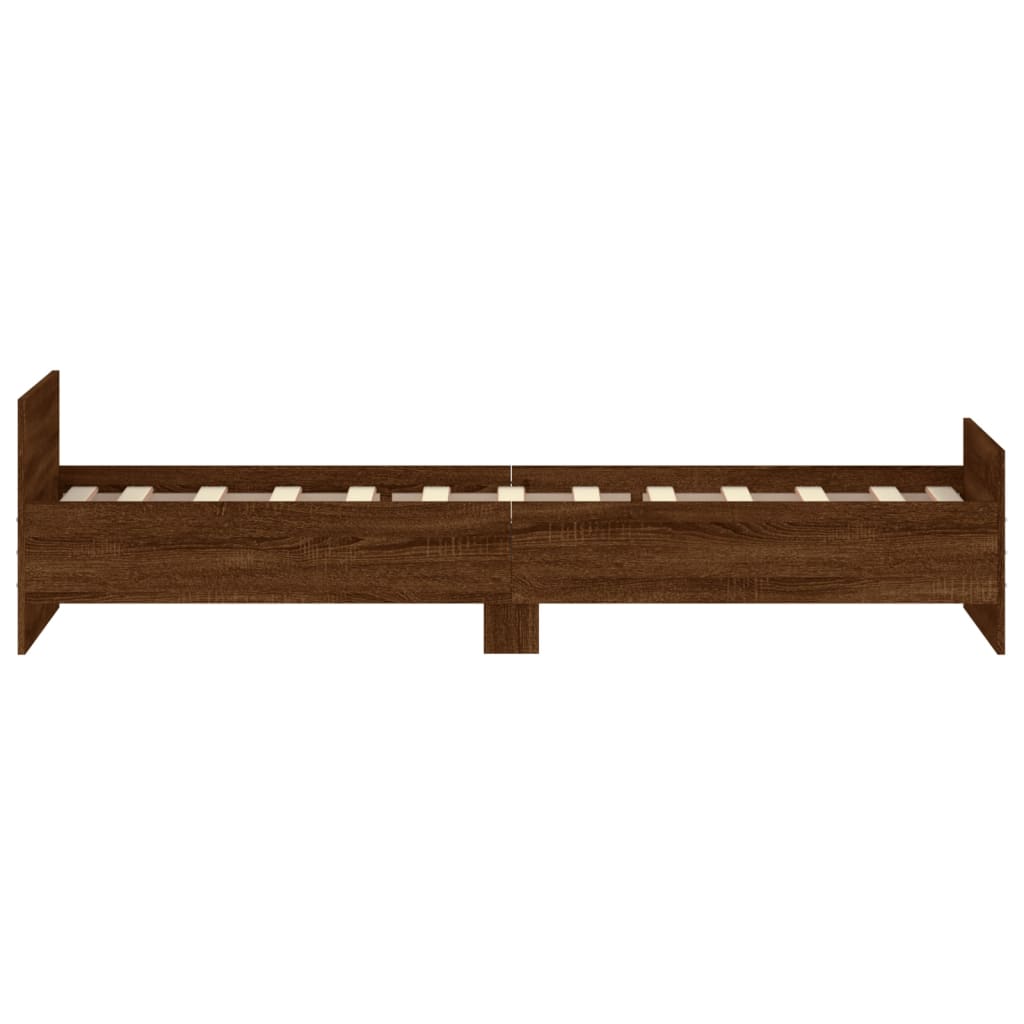 vidaXL Cadre de lit chêne marron 75x190cm petit simple bois ingénierie