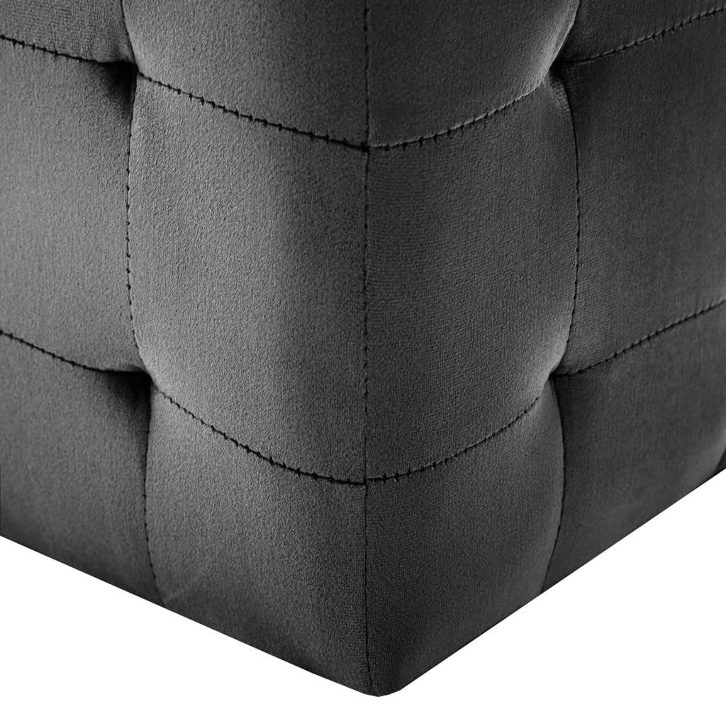 vidaXL 2 pcs Tables de chevet Noir 30x30x30 cm Tissu velours