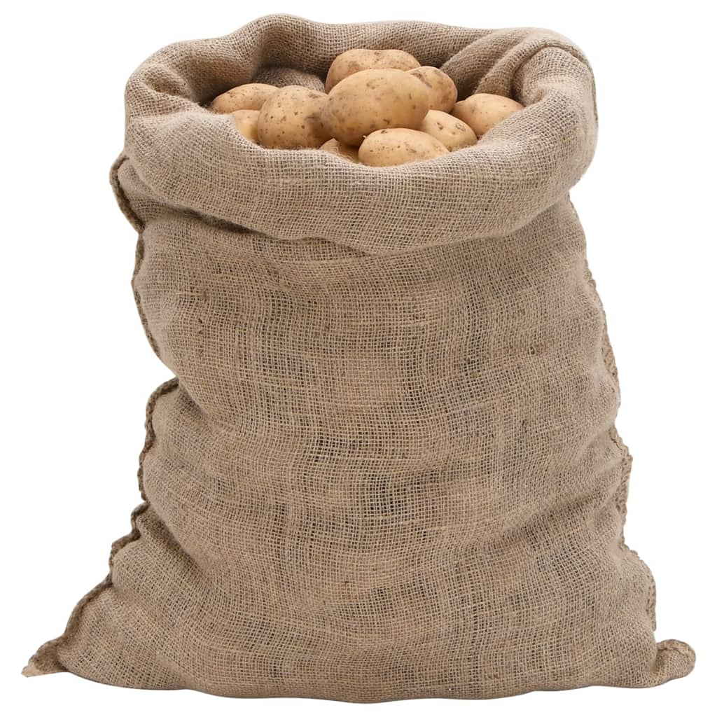 vidaXL Sacs en jute 5 pcs 60x105 cm 100 % jute 220 g/m²