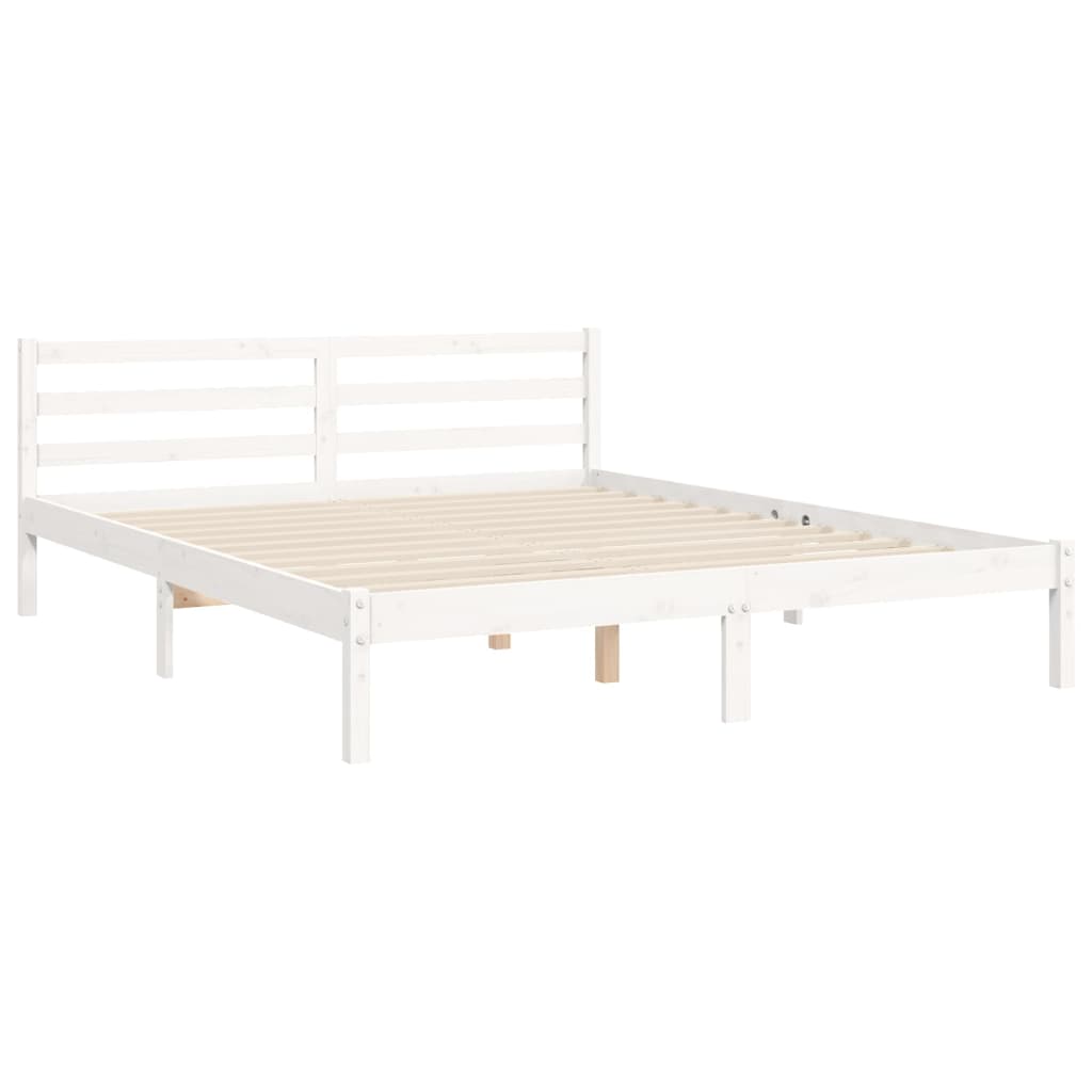 vidaXL Cadre de lit sans matelas blanc bois de pin massif