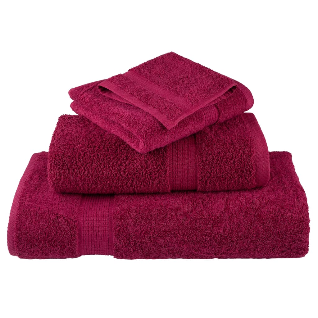 vidaXL Serviettes de visage de qualité sup. SOLUND 4 pcs bordeaux