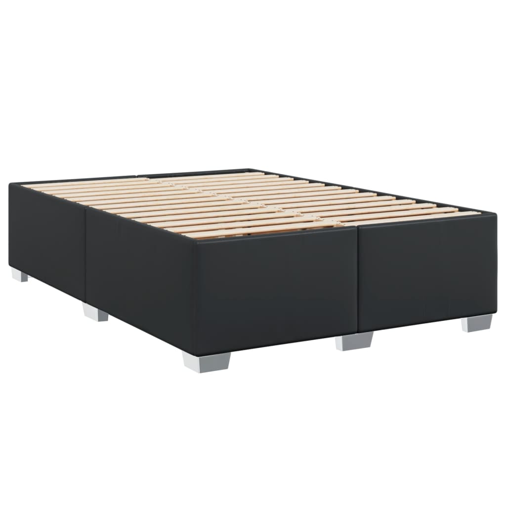 vidaXL Sommier à lattes de lit avec matelas Noir 140x200 cm Similicuir