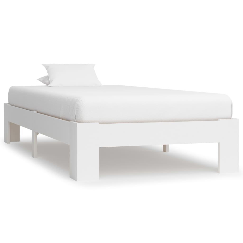 vidaXL Cadre de lit blanc bois de pin massif 90x200 cm