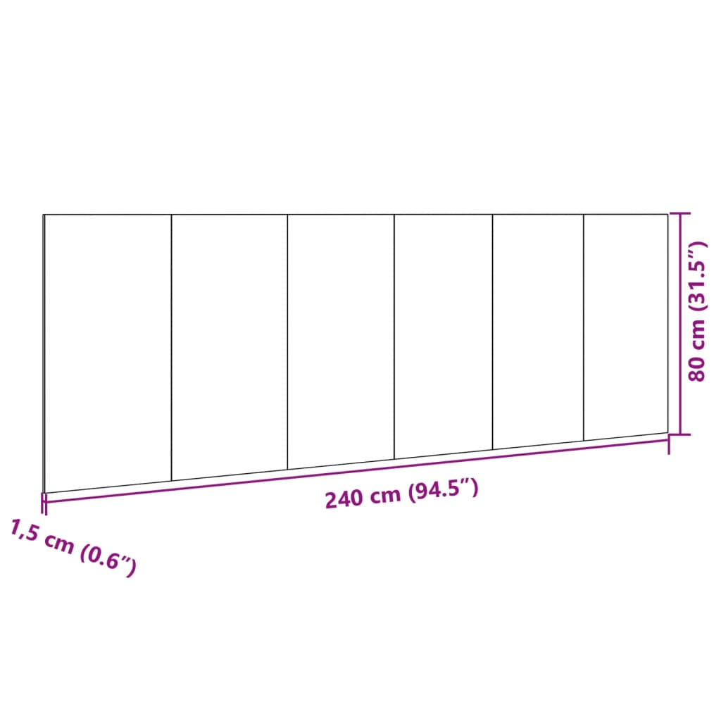 vidaXL Tête de lit avec armoires chêne sonoma 240 cm bois d'ingénierie