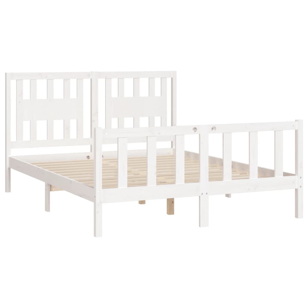 vidaXL Cadre de lit sans matelas blanc bois de pin massif 140x200 cm