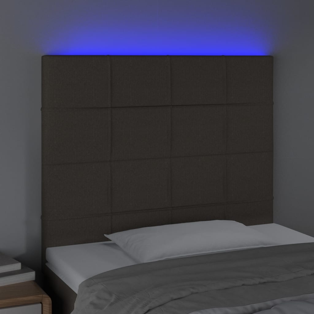 vidaXL Tête de lit à LED Taupe 100x5x118/128 cm Tissu