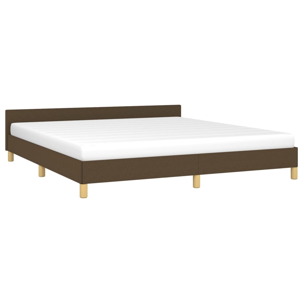 vidaXL Cadre de lit sans matelas marron foncé 180x200 cm tissu