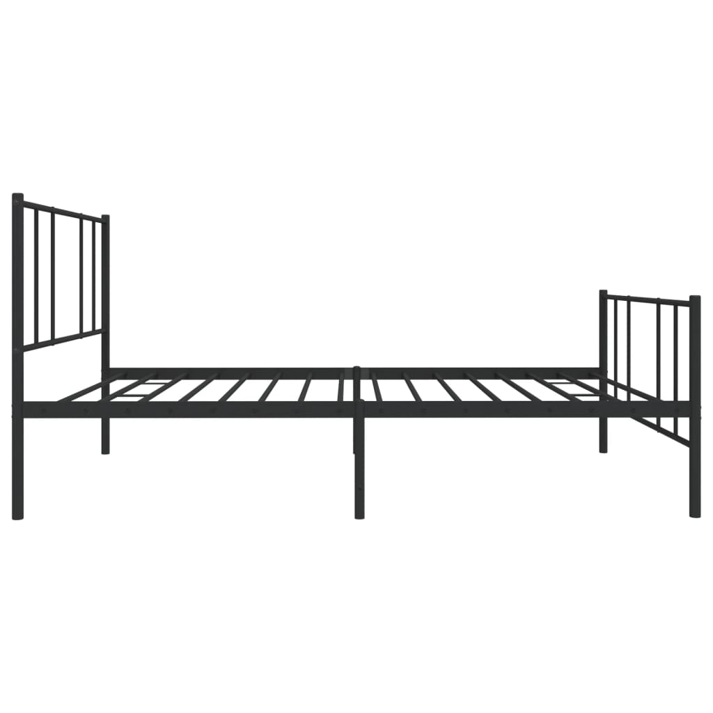 vidaXL Cadre de lit métal sans matelas avec pied de lit noir 90x190 cm