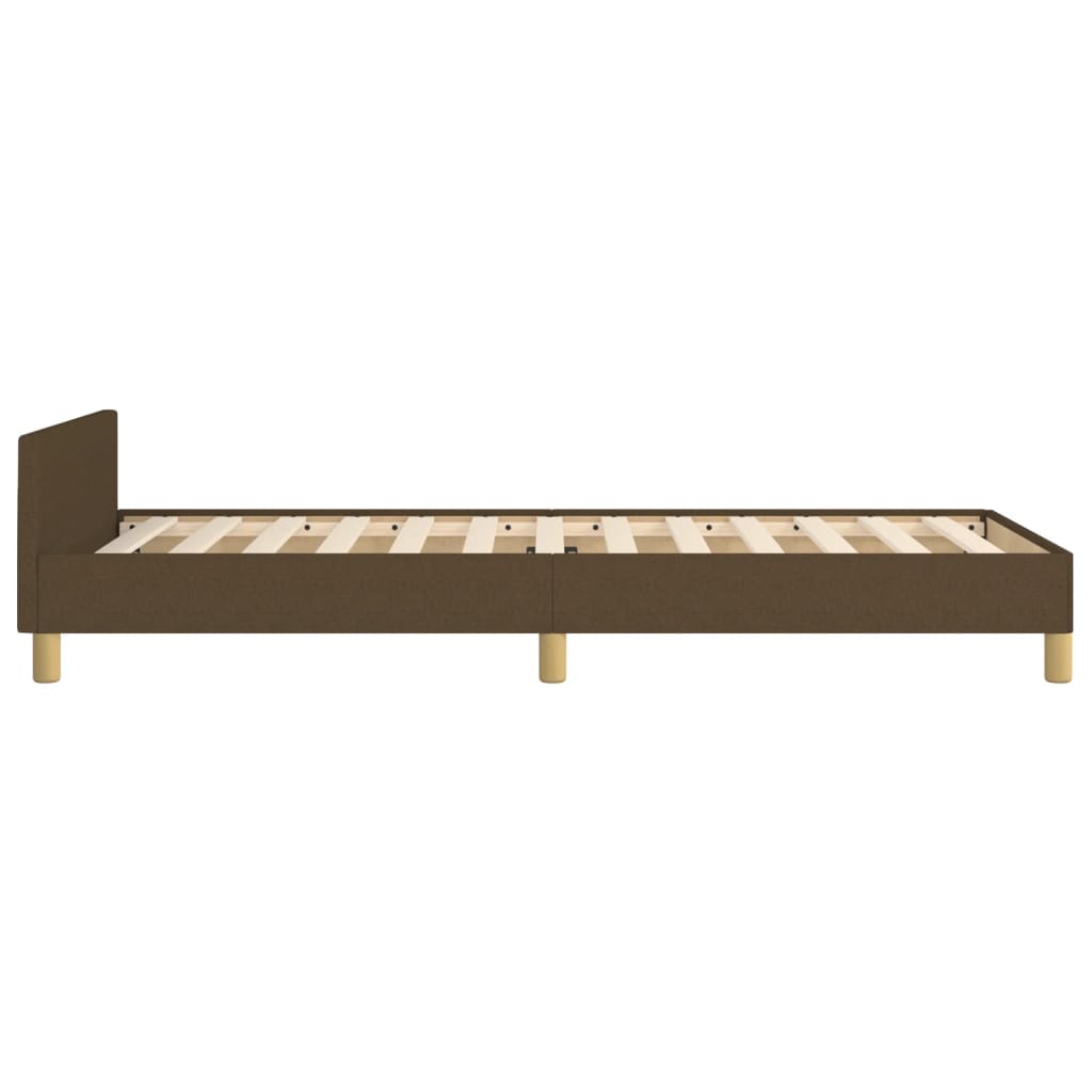 vidaXL Cadre de lit avec tête de lit Marron foncé 90x190 cm Tissu