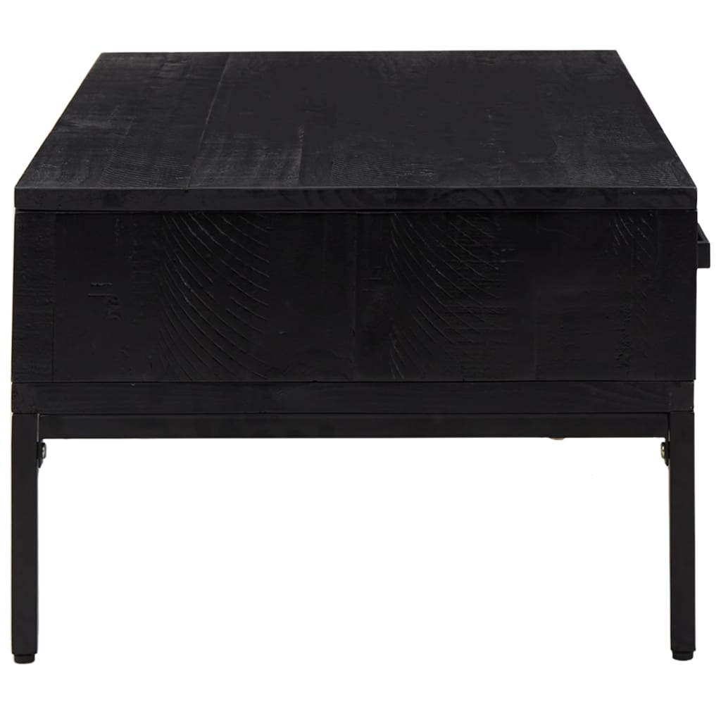 vidaXL Table basse Noir 90x50x35 cm Bois de pin massif