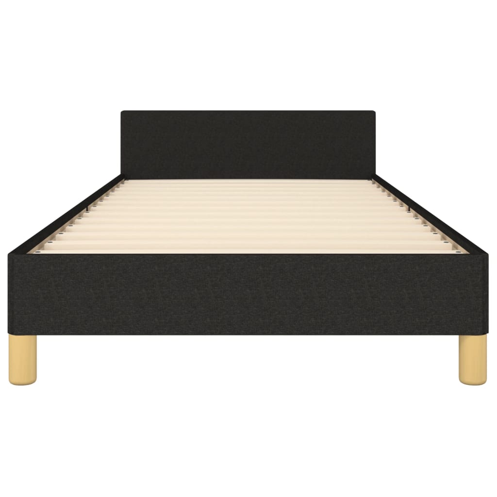 vidaXL Cadre de lit avec tête de lit sans matelas noir 90x190 cm tissu