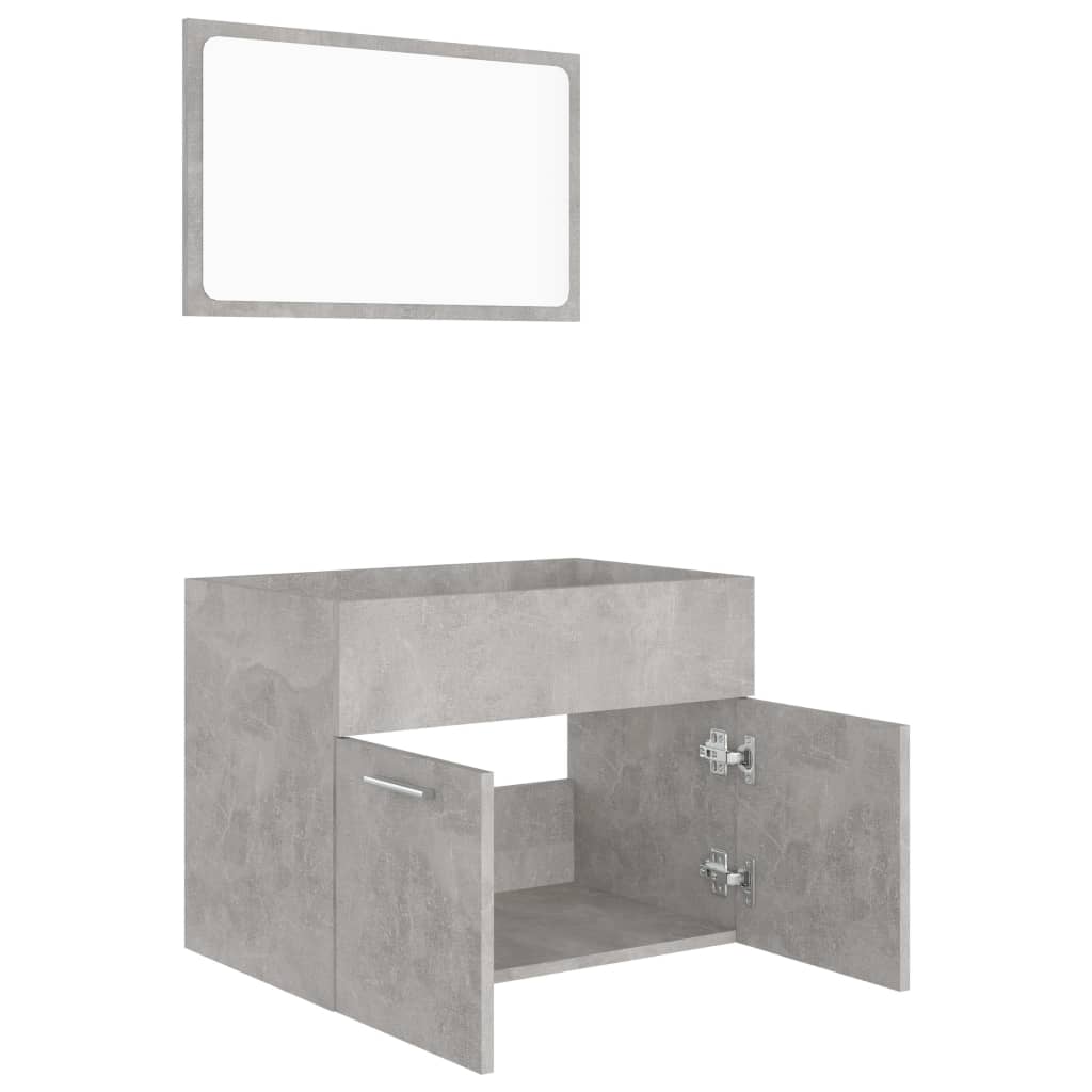 vidaXL Ensemble de meubles de salle de bain 2 pcs Gris béton