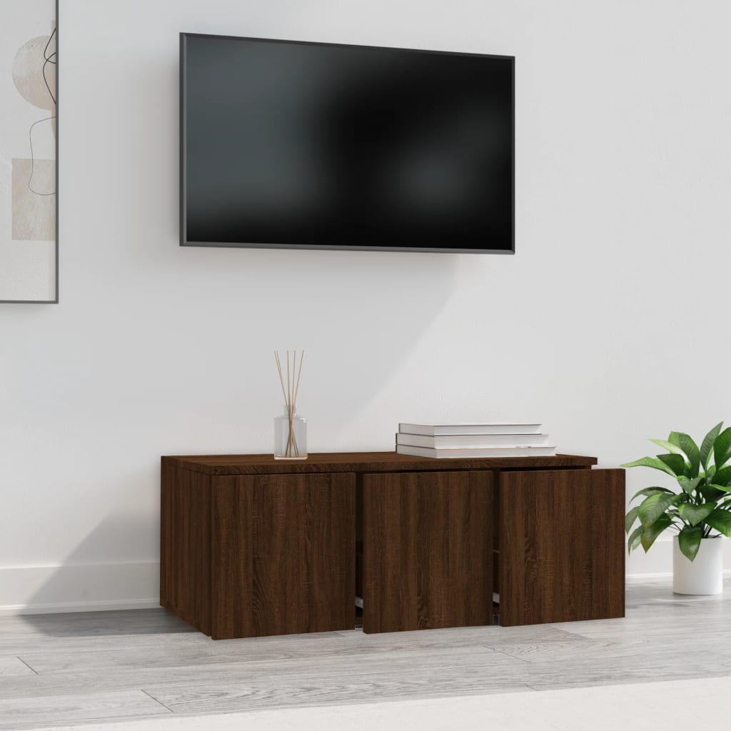 vidaXL Meuble TV Chêne marron 80x34x30 cm Bois d'ingénierie