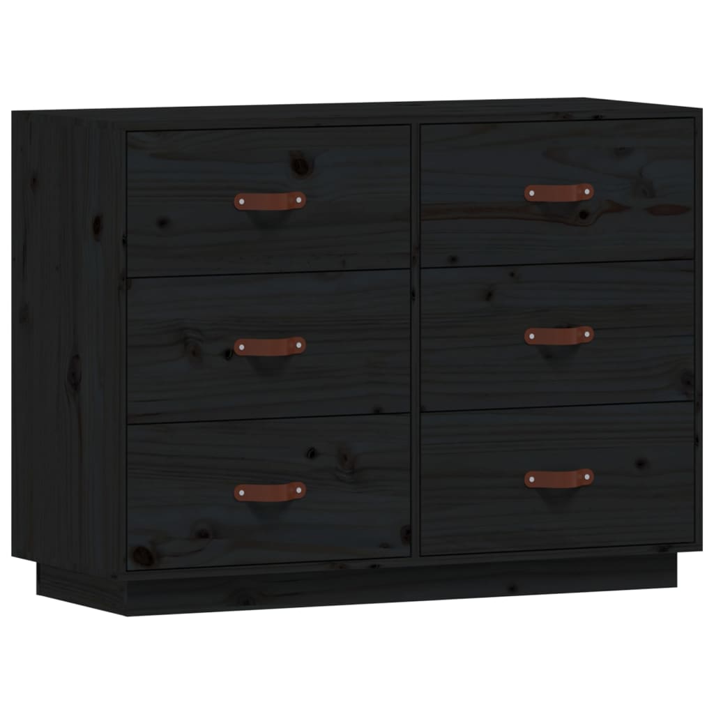 vidaXL Buffet Noir 100x40x75 cm Bois massif de pin