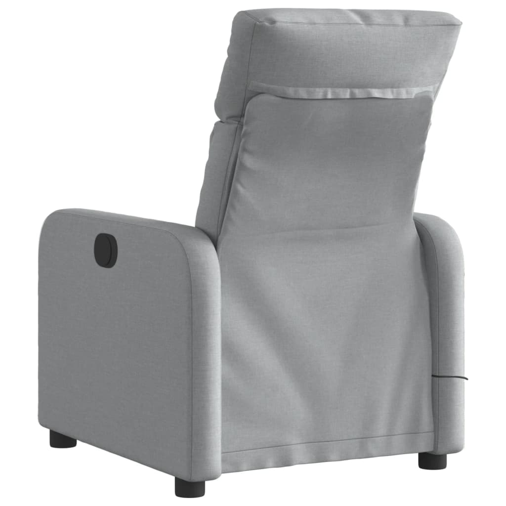 vidaXL Fauteuil de massage inclinable électrique gris clair tissu