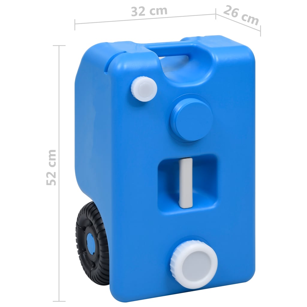 vidaXL Réservoir d'eau sur roues pour camping 25 L Bleu