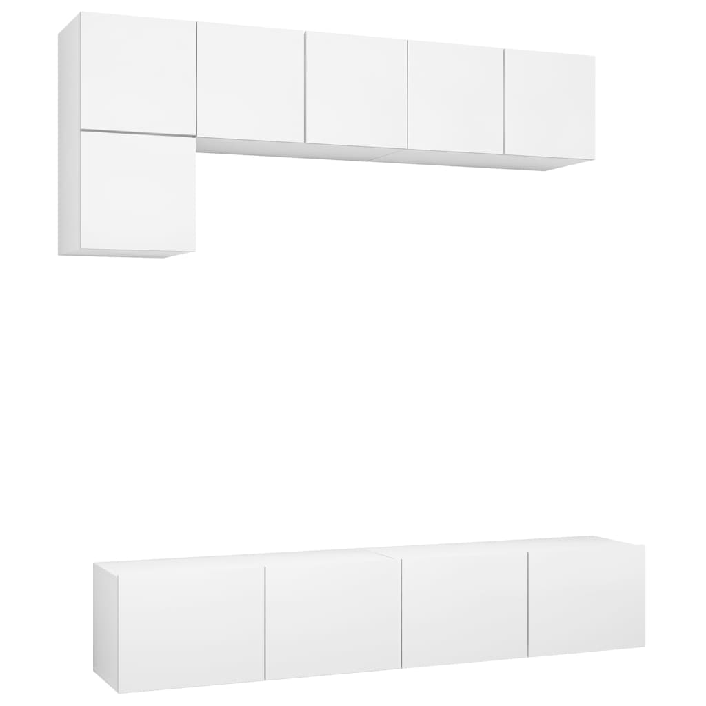 vidaXL Ensemble de meubles TV 5 pcs Blanc Bois d'ingénierie