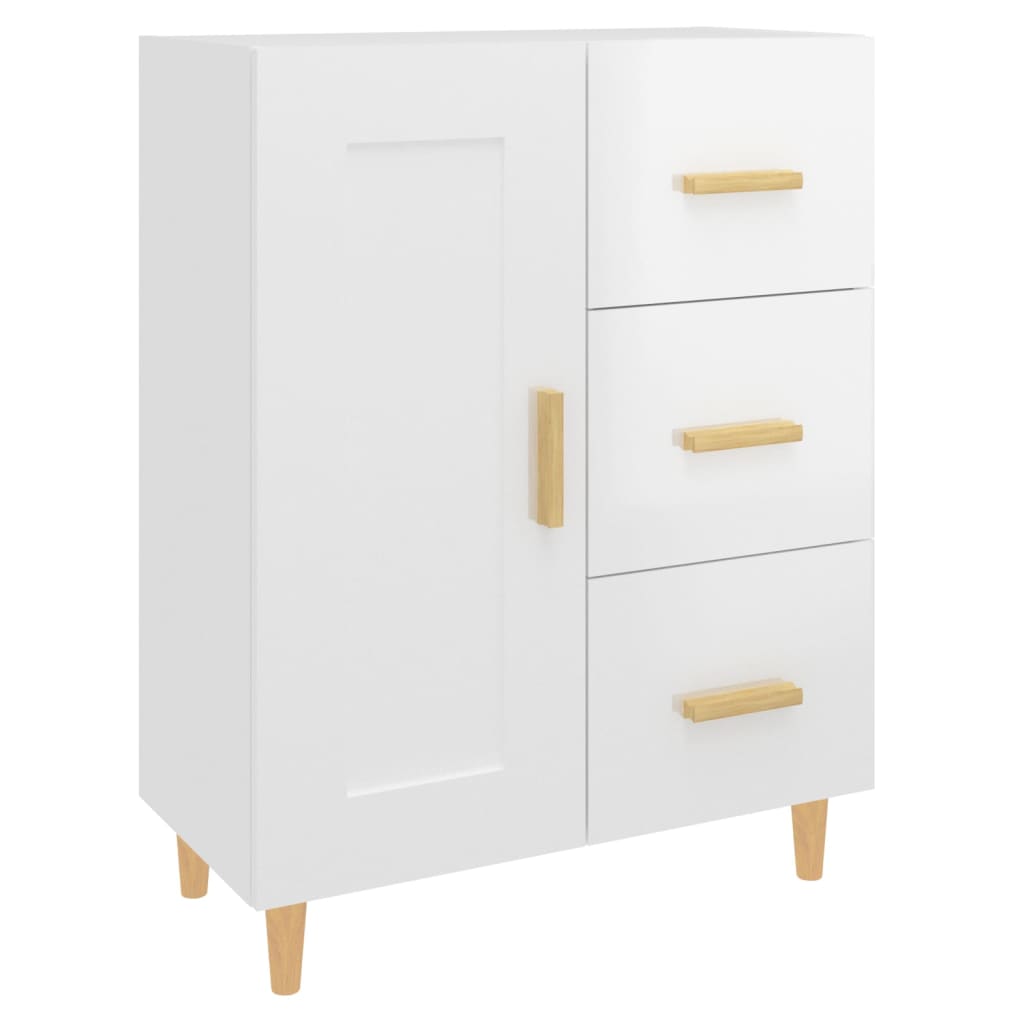 vidaXL Buffet Blanc brillant 69,5x34x90 cm Bois d'ingénierie