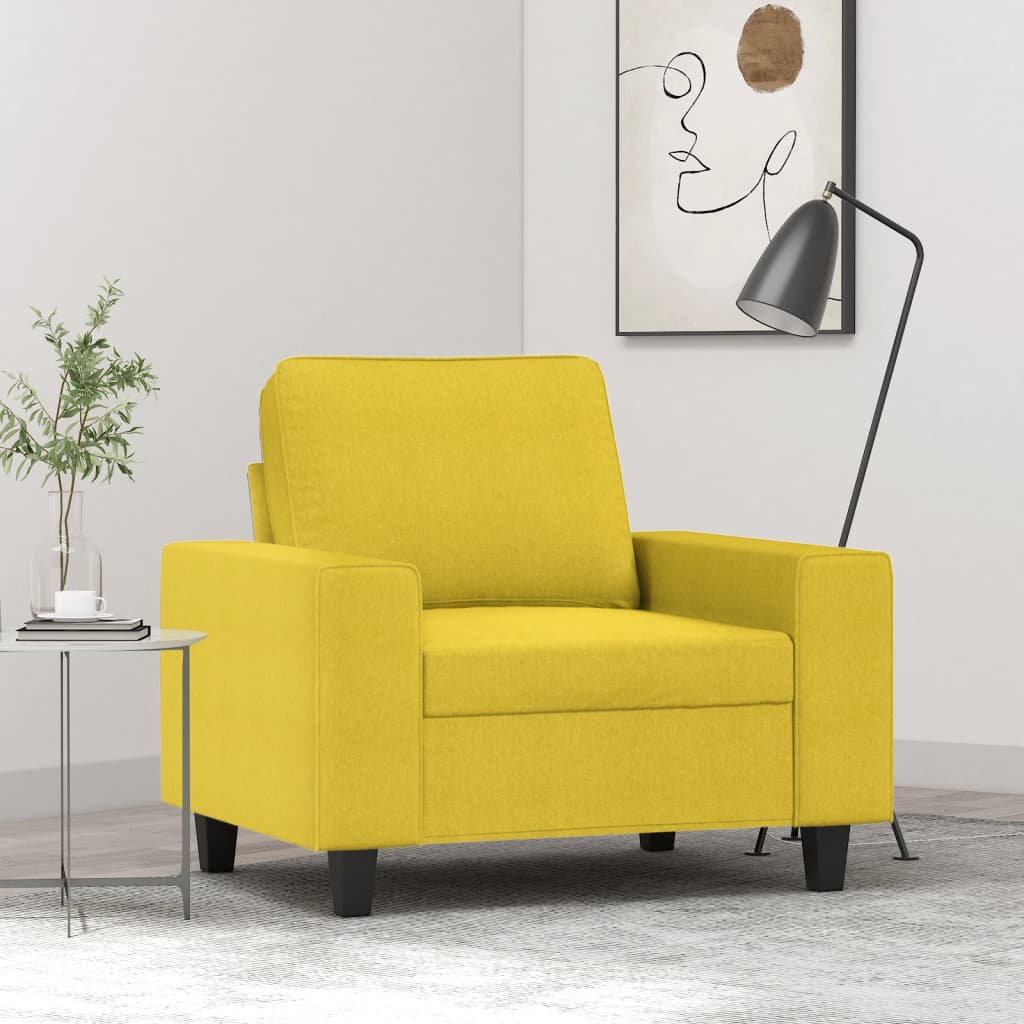 vidaXL Fauteuil Jaune clair 60 cm Tissu