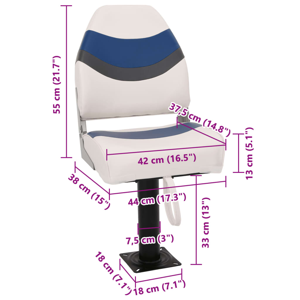 vidaXL Sièges de bateau lot de 2 avec piédestal pivotant à 360°