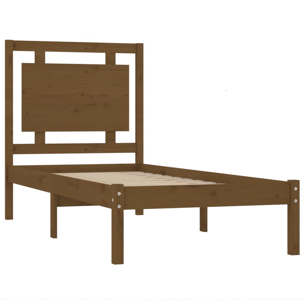 vidaXL Cadre de lit Marron miel Bois massif 100x200 cm