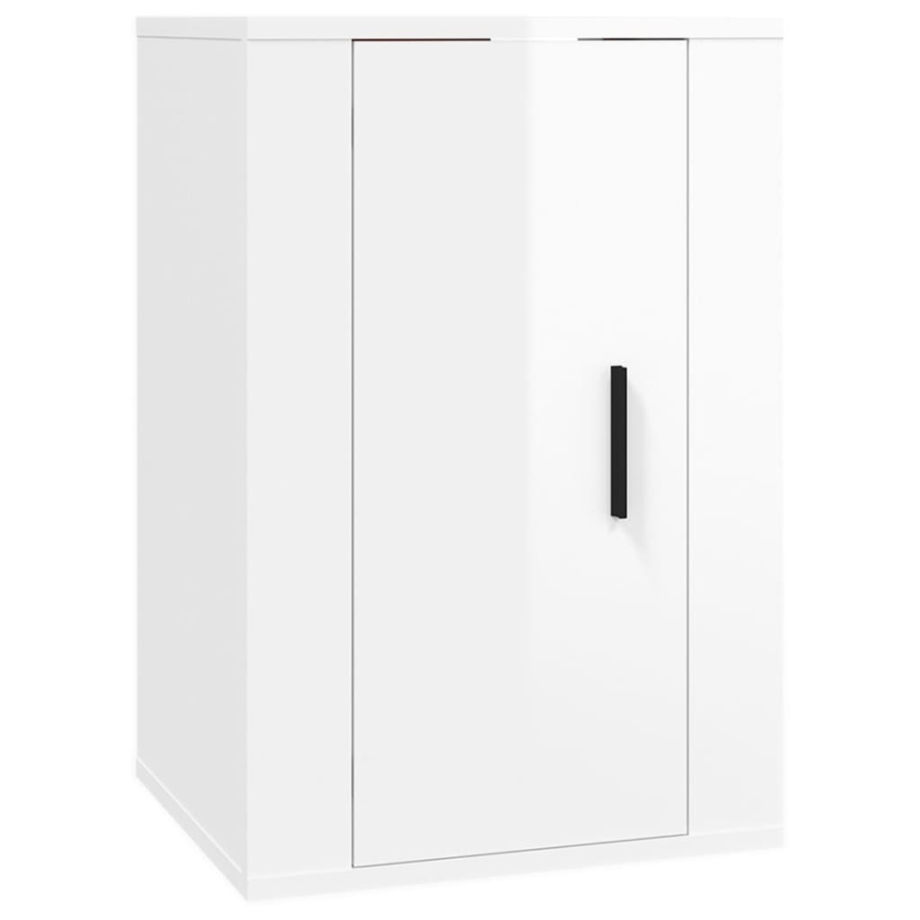 vidaXL Ensemble de meubles TV 2 pcs blanc brillant bois d'ingénierie