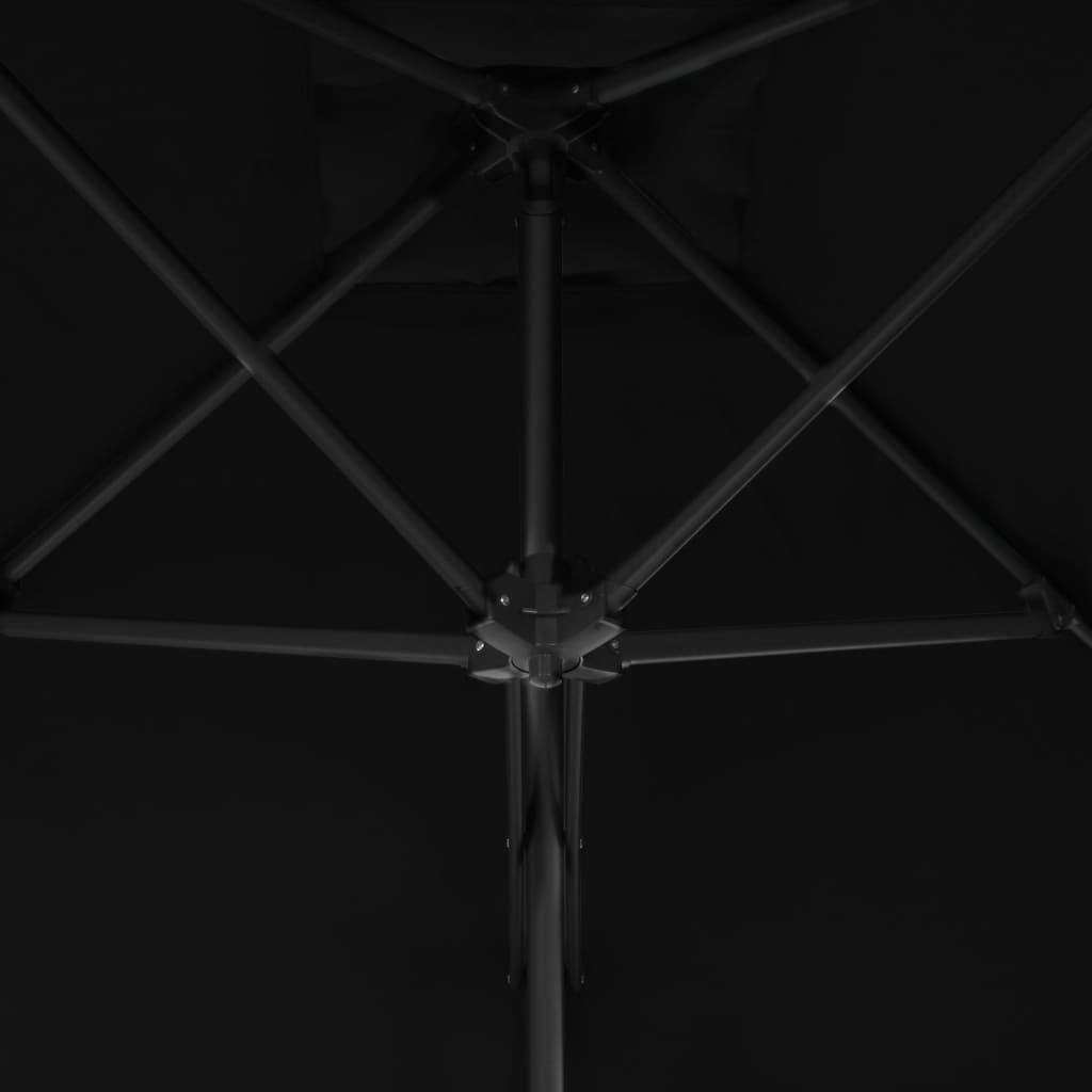 vidaXL Parasol de jardin avec mât en acier noir 300x230 cm