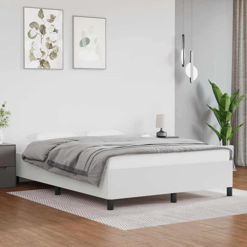 vidaXL Cadre de lit sans matelas blanc 140x190 cm similicuir