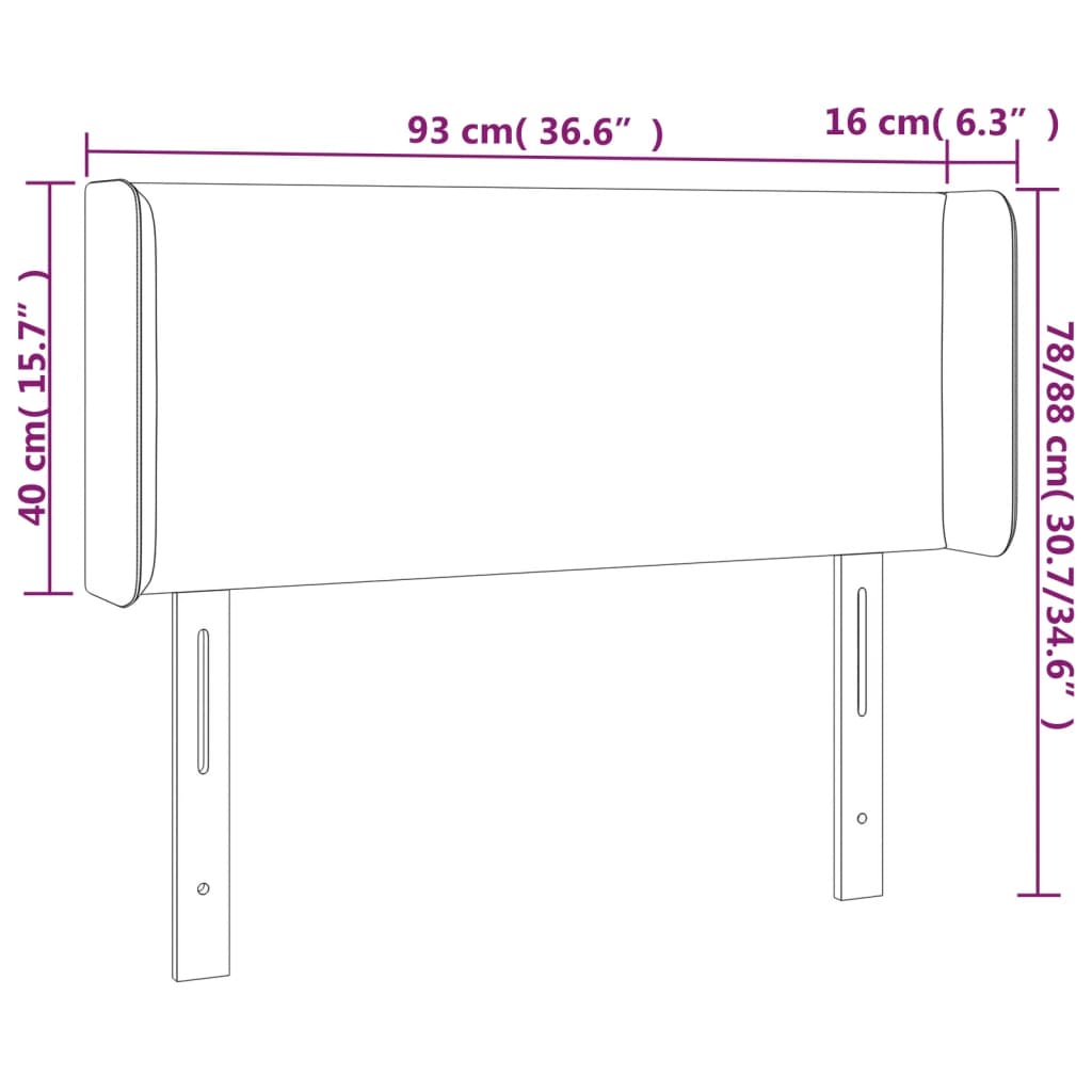 vidaXL Tête de lit avec oreilles Cappuccino 93x16x78/88 cm Similicuir