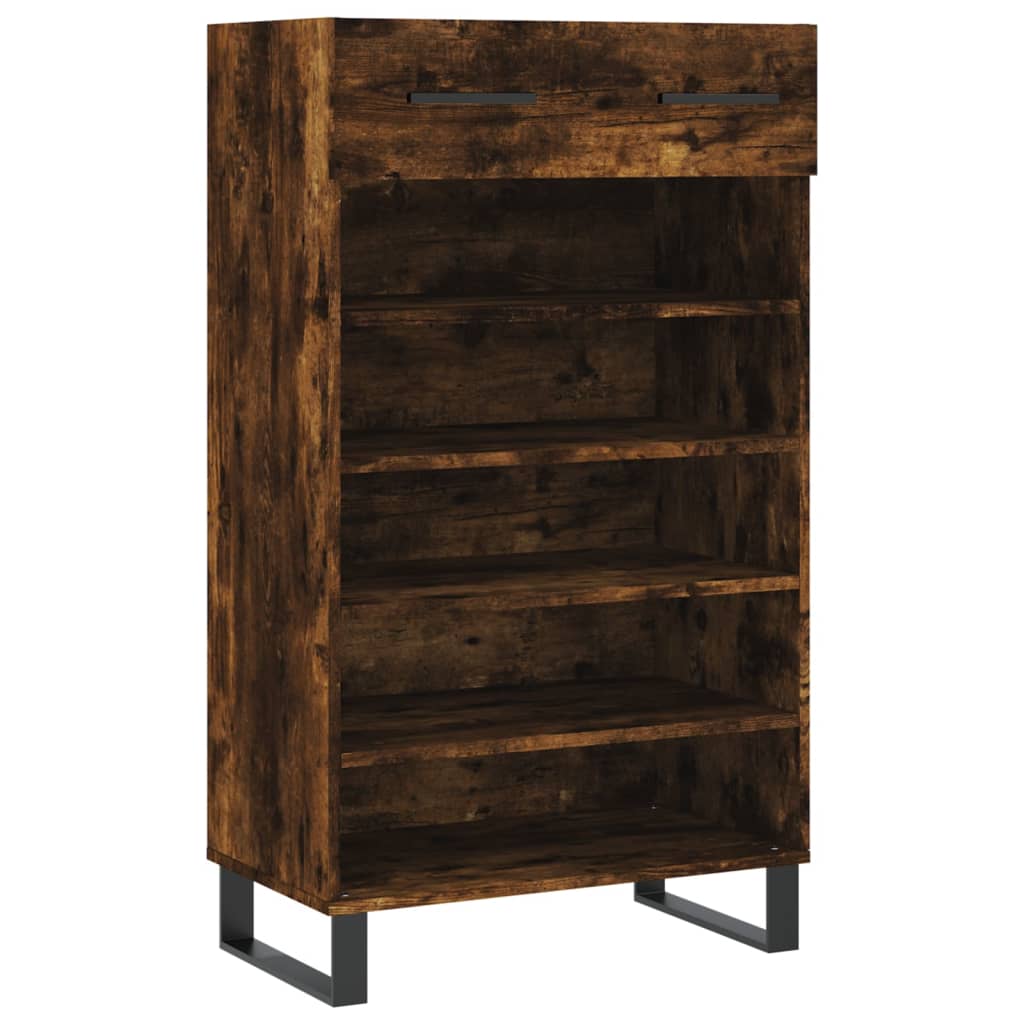 vidaXL Armoire à chaussures chêne fumé 60x35x105 cm bois d'ingénierie