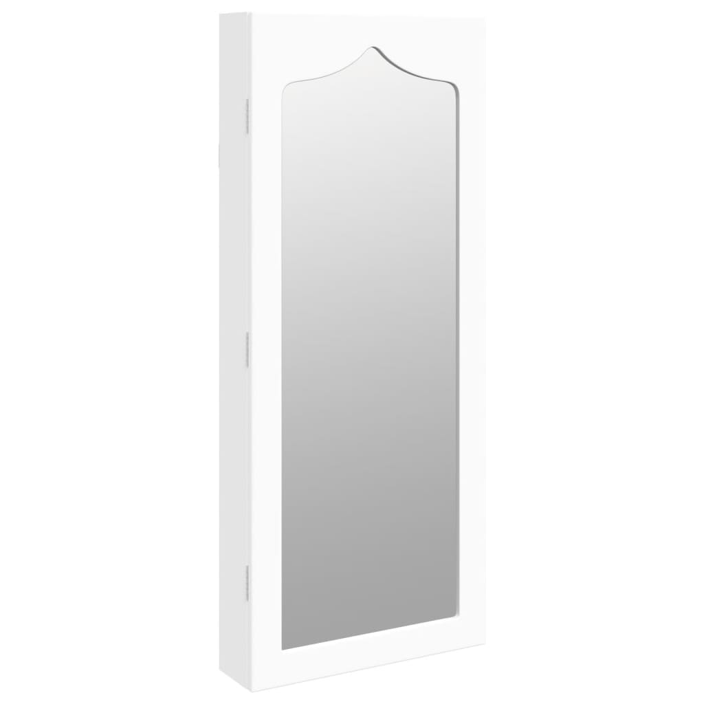 vidaXL Armoire à bijoux avec miroir murale blanc 37,5x10x90 cm