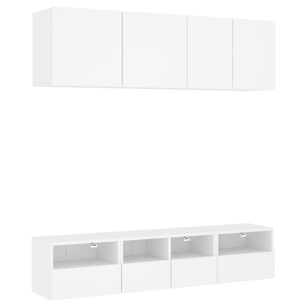 vidaXL Unités murales TV 5 pcs blanc bois d'ingénierie