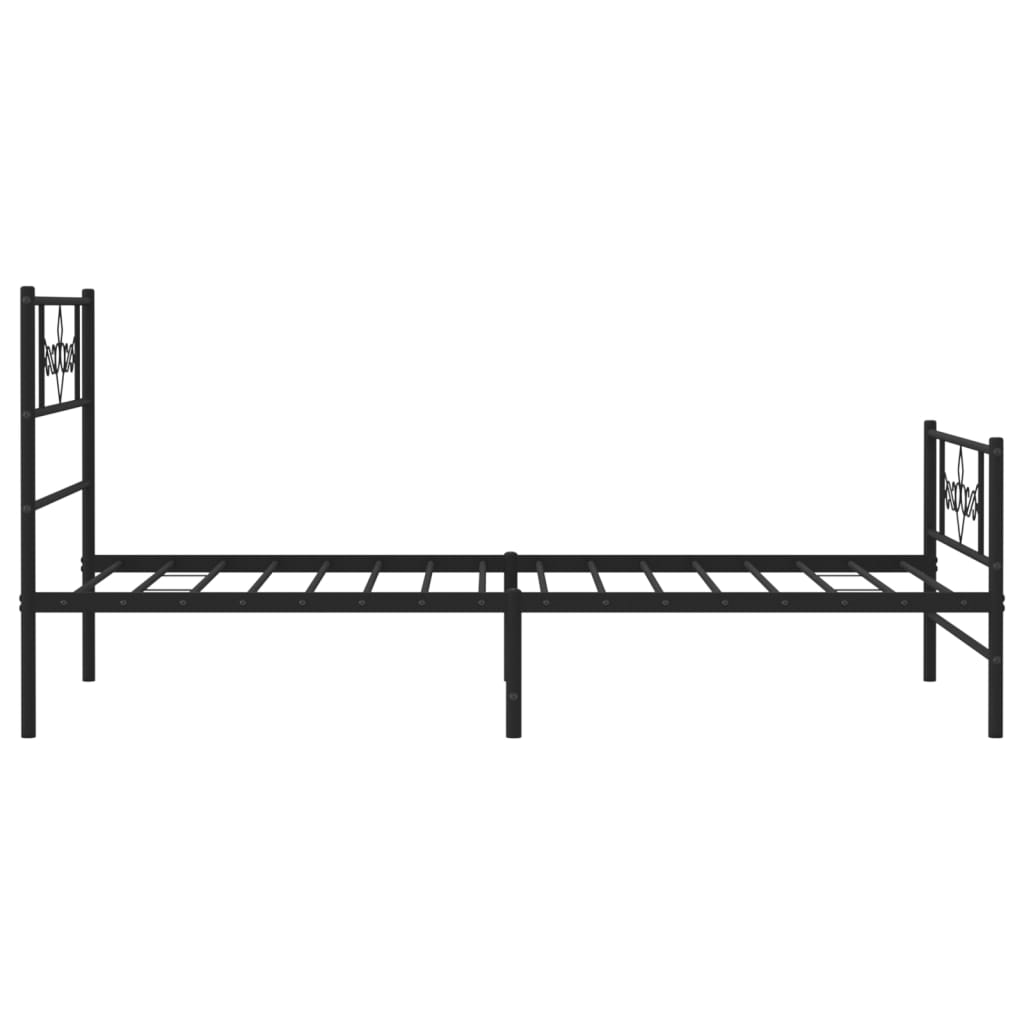 vidaXL Cadre de lit métal sans matelas avec pied de lit noir 100x190cm