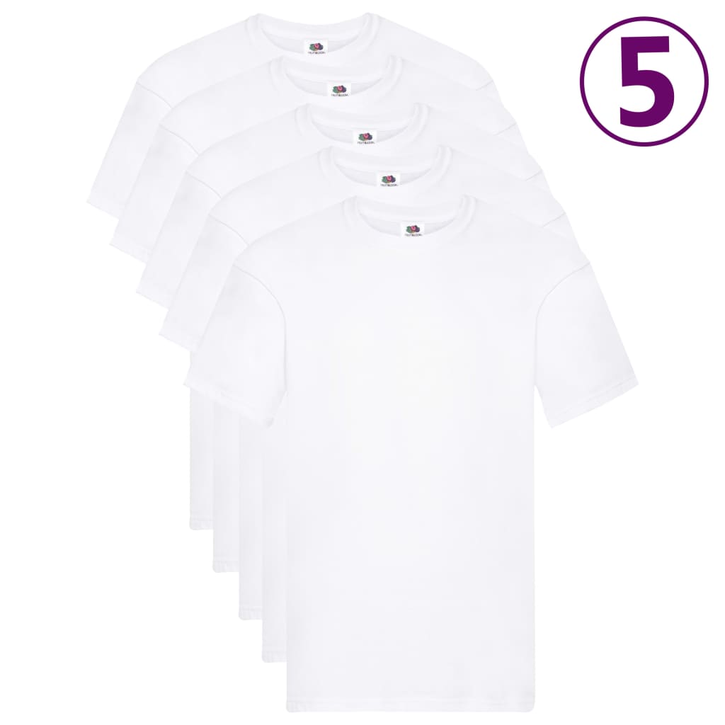 Fruit of the Loom T-shirts originaux 5 pcs Blanc 3XL Coton