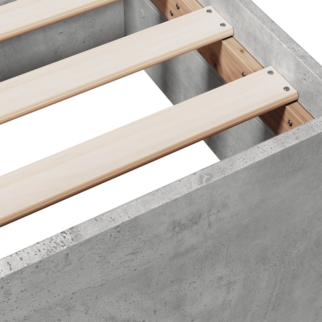 vidaXL Cadre de lit à tiroirs gris béton 180x200 cm bois d'ingénierie