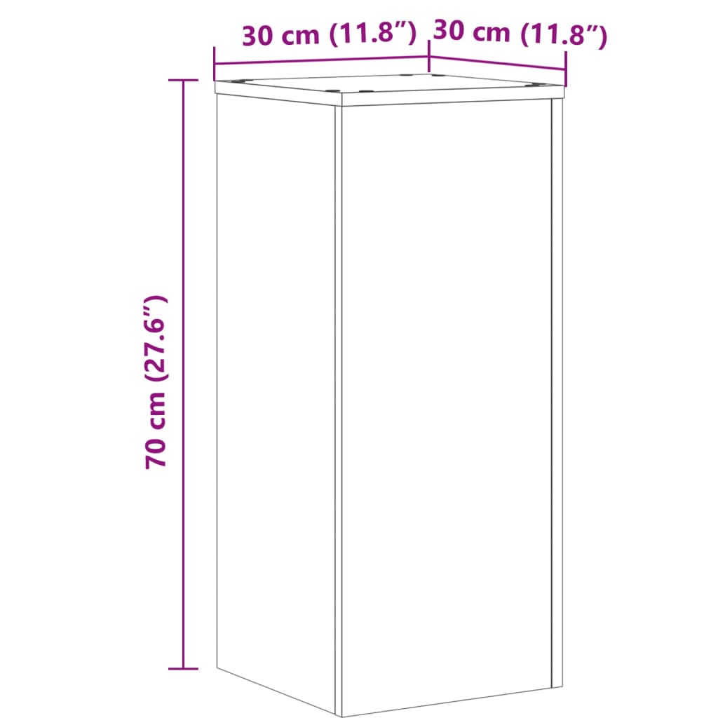 vidaXL Supports pour plantes 2 pcs noir 30x30x70 cm bois d'ingénierie