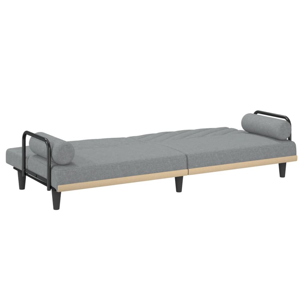 vidaXL Canapé-lit avec accoudoirs gris clair tissu