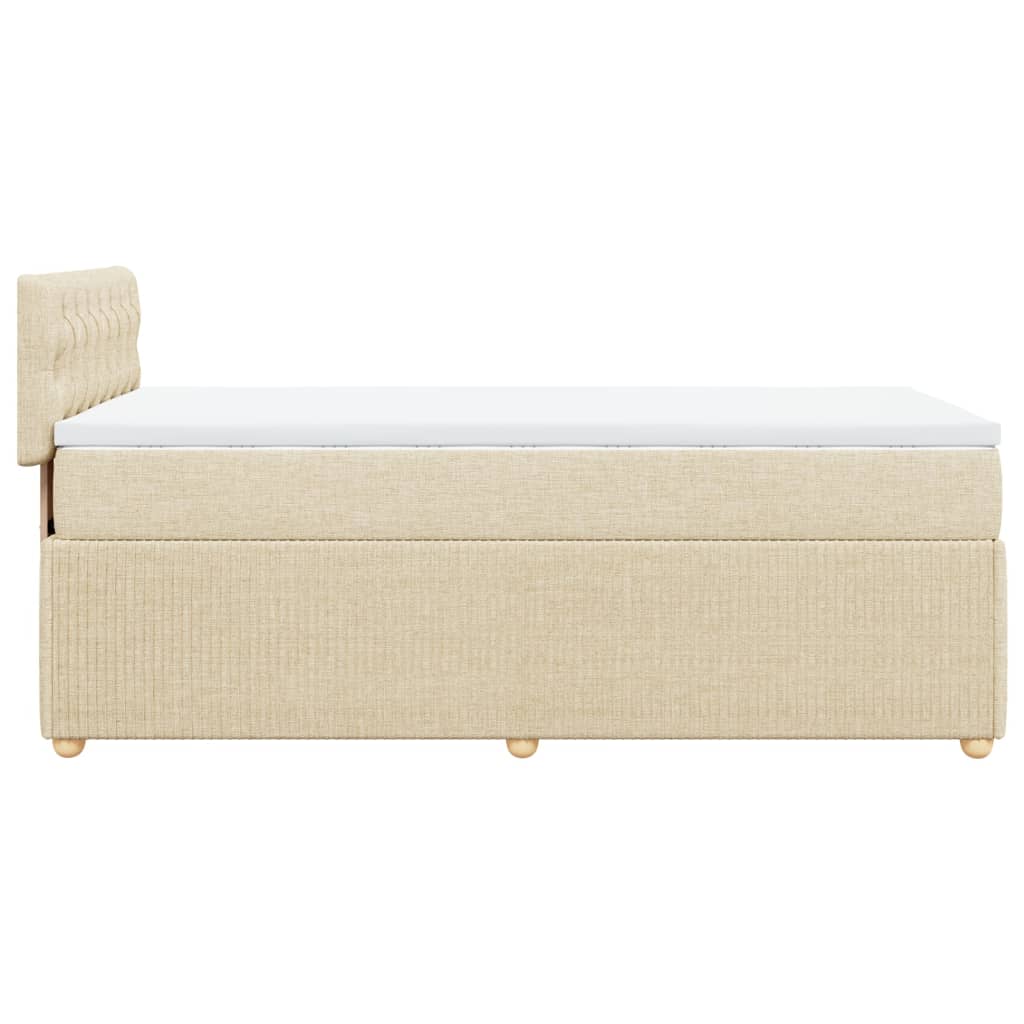 vidaXL Sommier à lattes de lit avec matelas Crème 90x200 cm Tissu