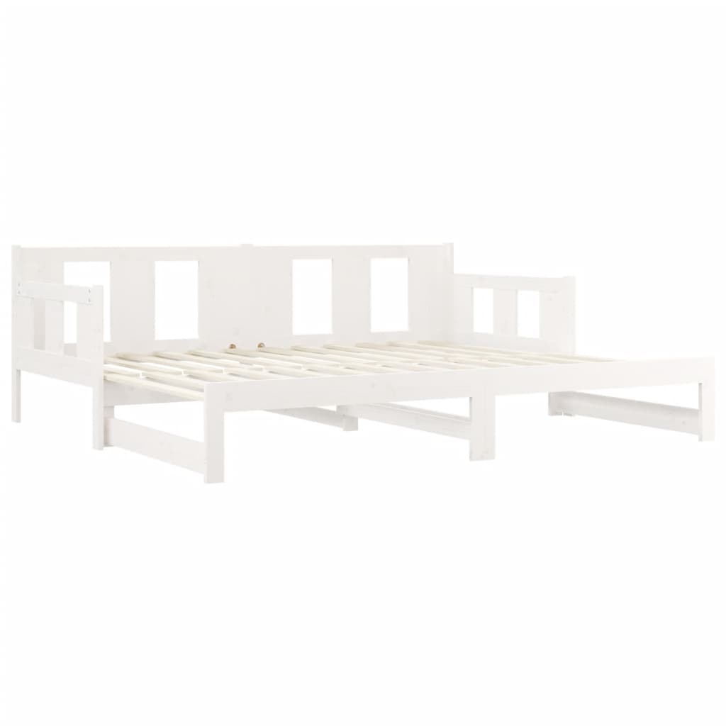 vidaXL Lit coulissant sans matelas blanc 2x(90x190) cm