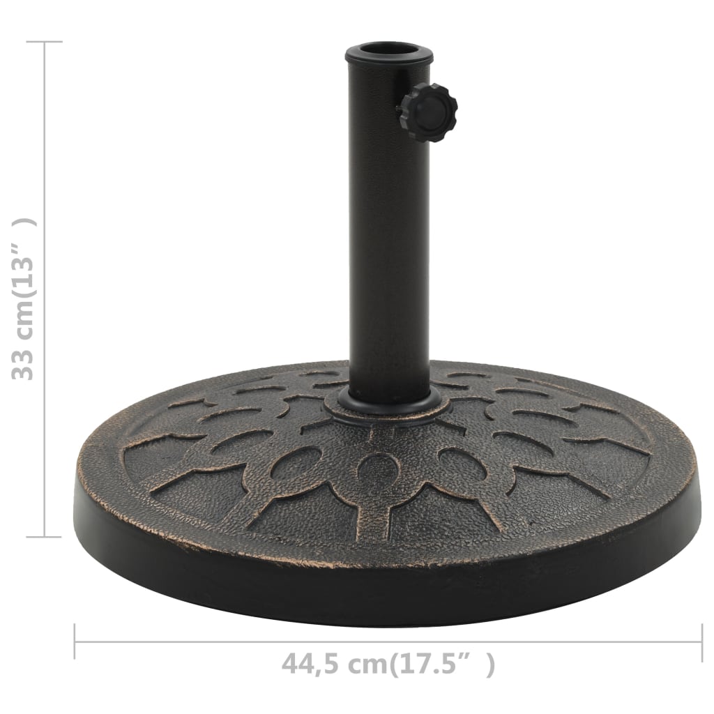 vidaXL Socle rond de parasol Polyrésine 13 kg Bronze