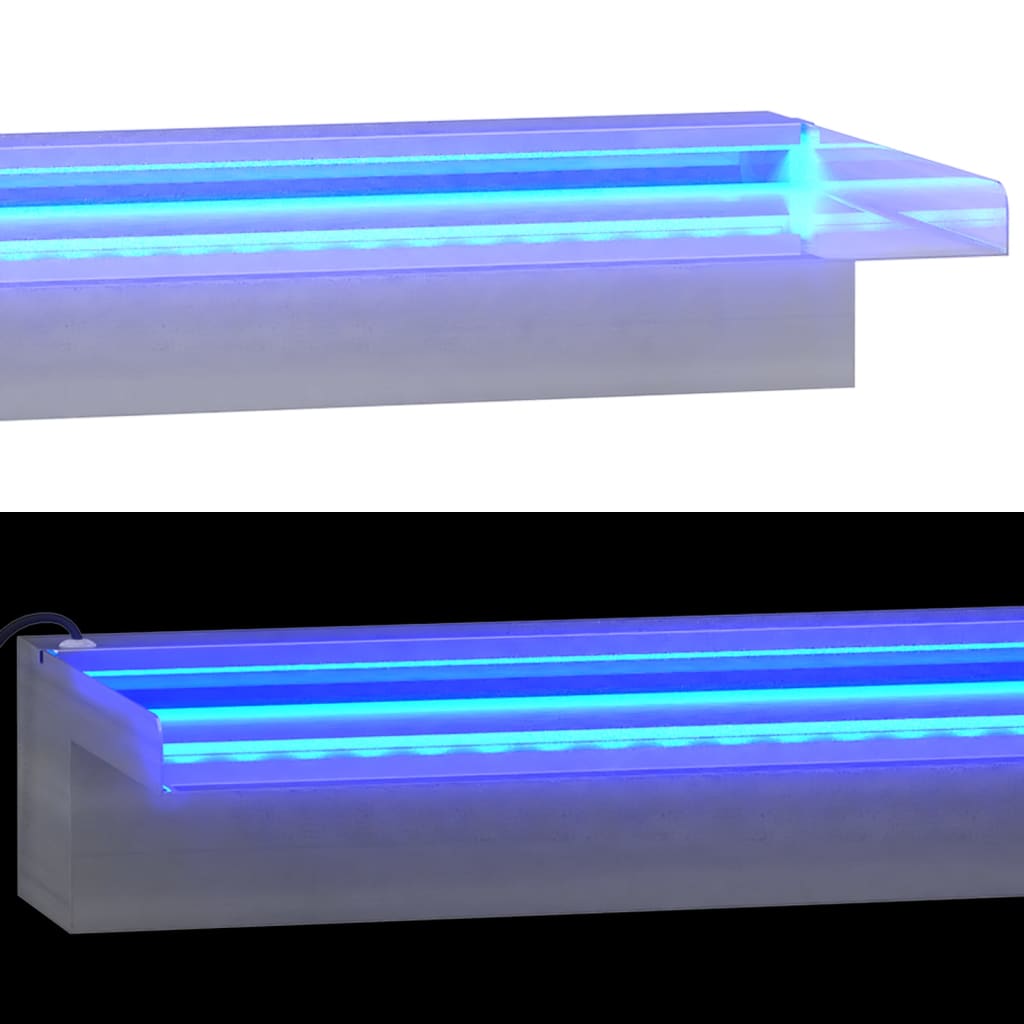 vidaXL Déversoir pour cascade avec LED RVB Inox 45 cm