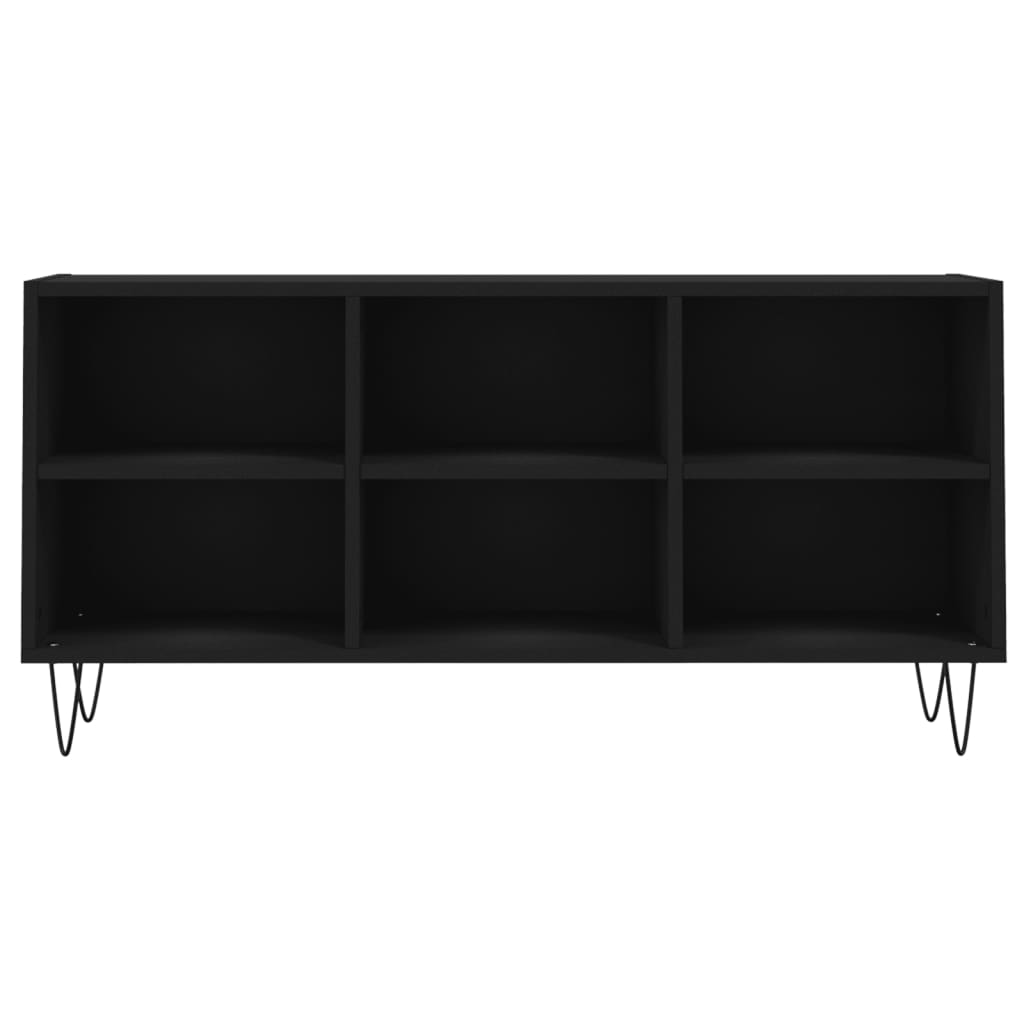 vidaXL Meuble TV noir 103,5x30x50 cm bois d'ingénierie