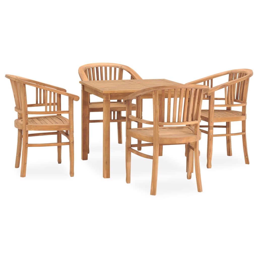 vidaXL Ensemble à manger de jardin 5 pcs bois de teck solide