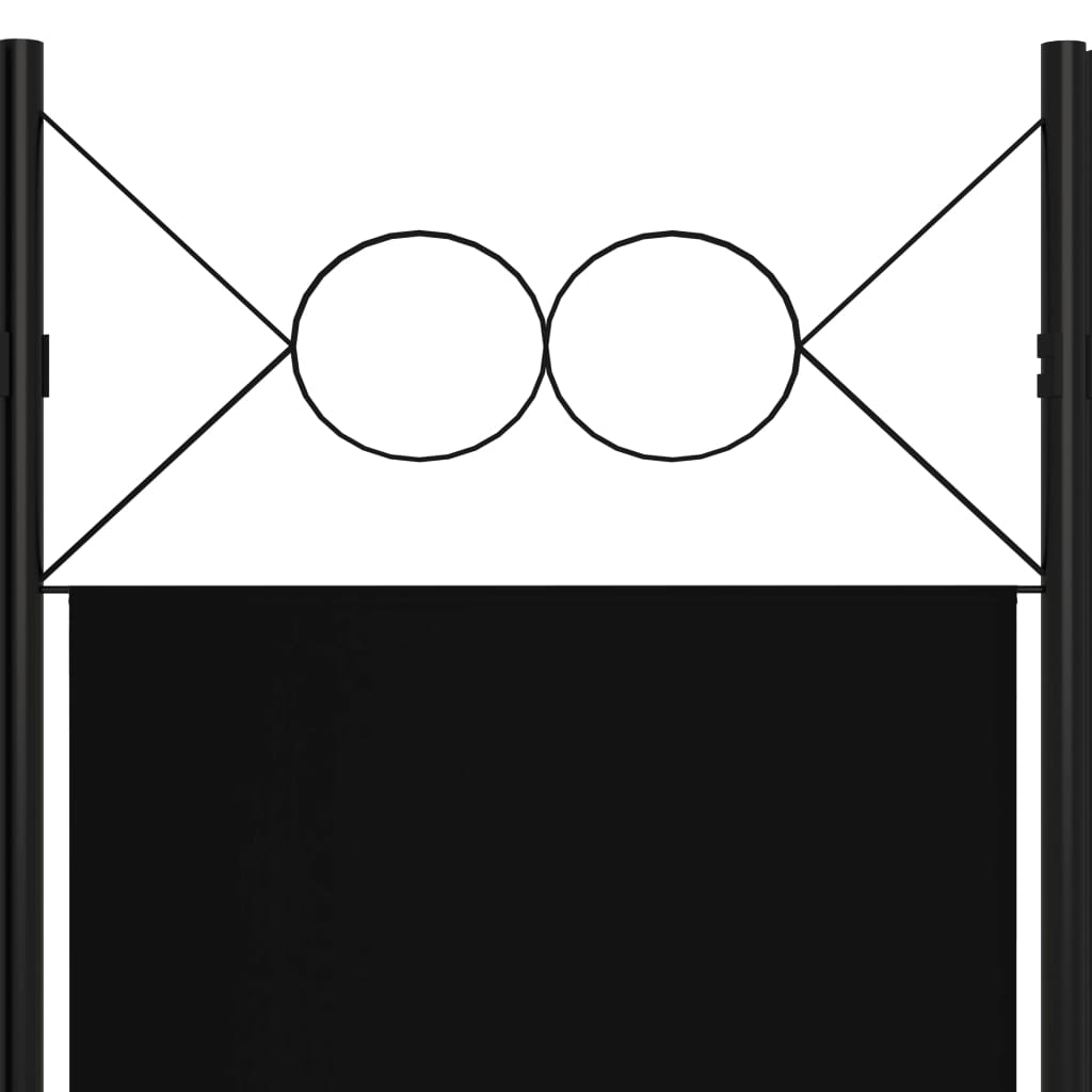 vidaXL Cloison de séparation 5 panneaux Noir 200x180 cm
