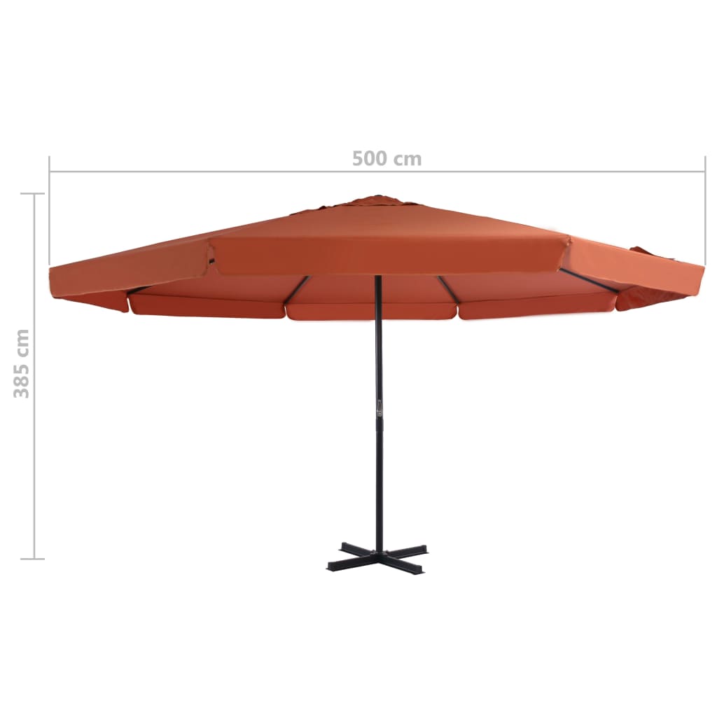 vidaXL Parasol de jardin avec base portable terre cuite