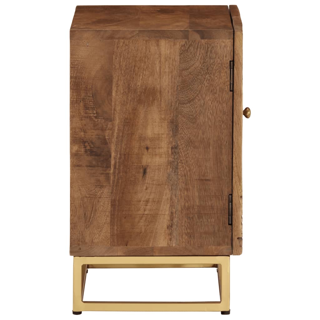 vidaXL Table de chevet 40x30x50 cm bois massif manguier et fer