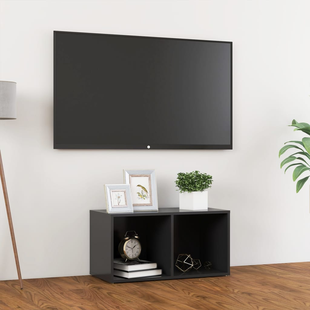 vidaXL Meuble TV gris 72x35x36,5 cm bois d’ingénierie