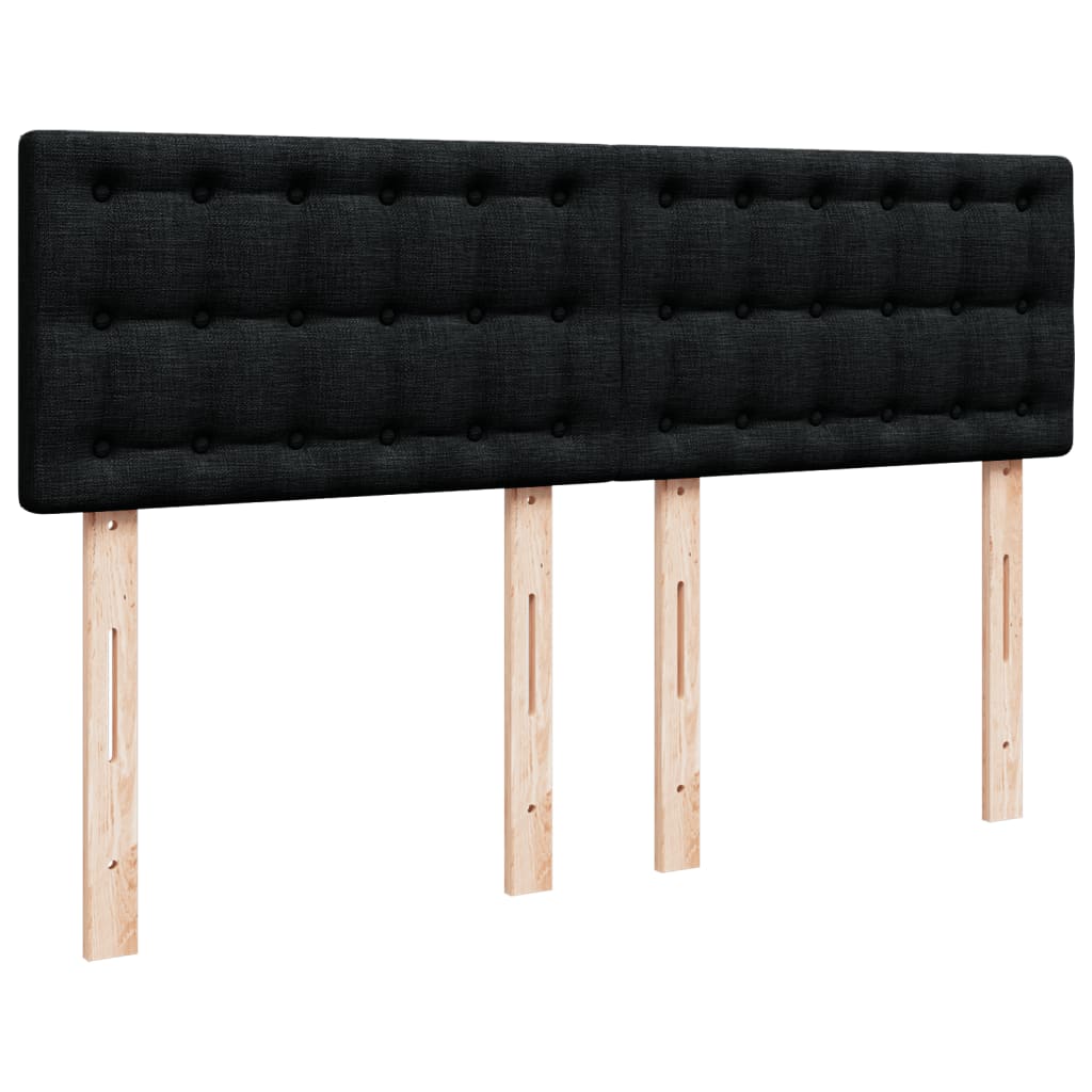 vidaXL Sommier à lattes de lit avec matelas Noir 140x200 cm Tissu